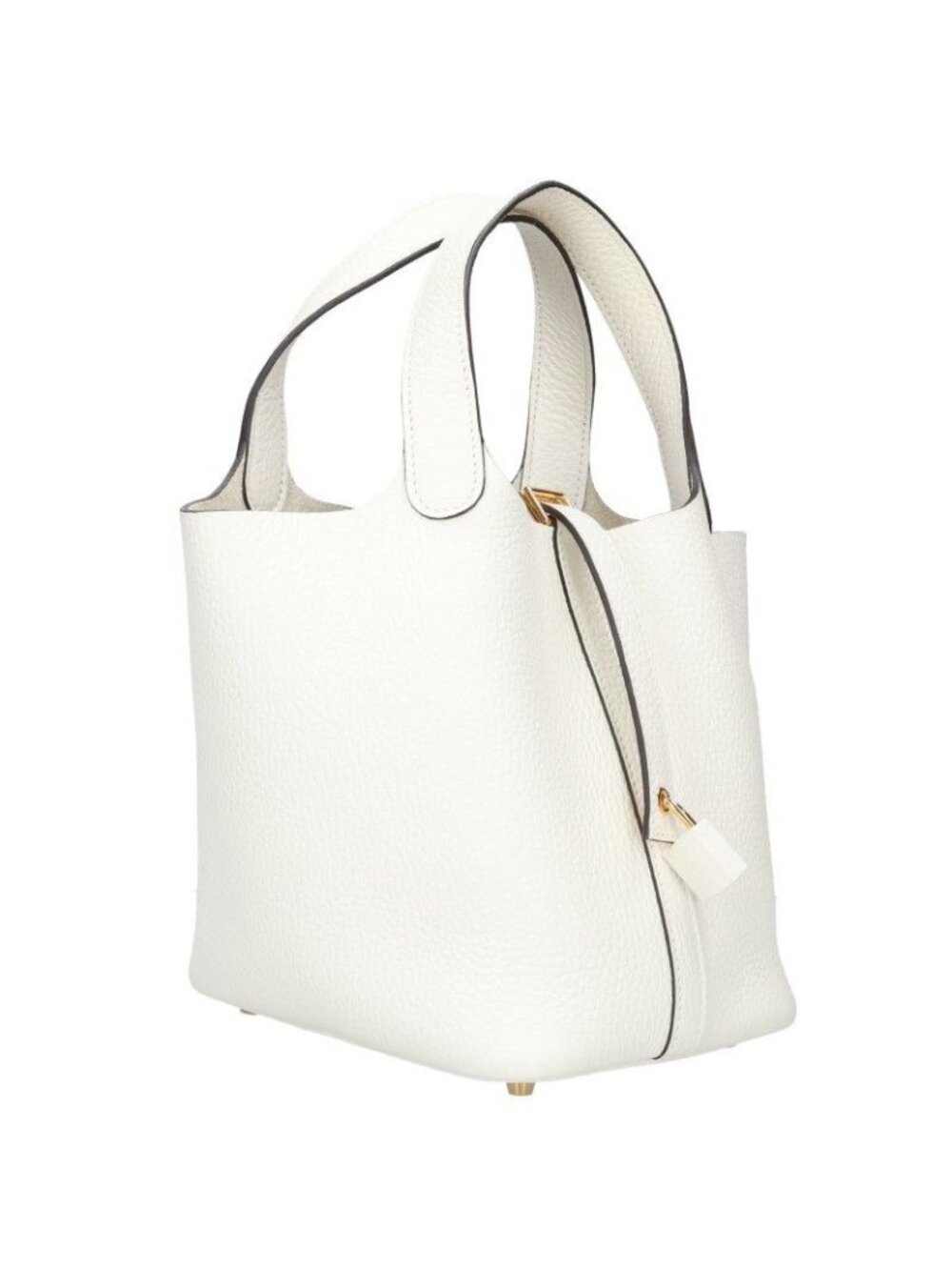Hermes Picotin Lock PM New White Taurillon Clemence Handbag PM